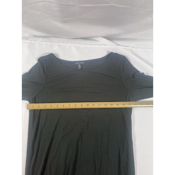 Eileen Fisher T-Shirt Dress Black 3/4 Sleeve A-Line Size Small - Picture 5 of 7